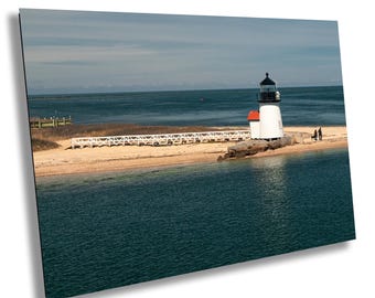 Brant Point Light, Nantucket, MA | Dekoracja ścienna | Płótno z latarnią morską | Wyspa | Nadruk z motywem nadmorskim