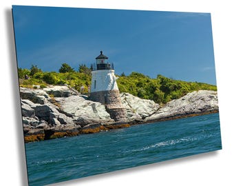 Faro de Castle Hill, Newport, RI / Impresión de pared de oficina / Decoración de pared / Faro / Lienzo junto al mar
