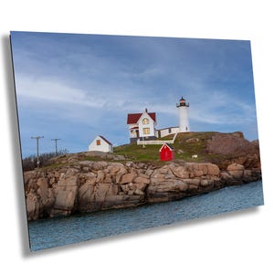 Nubble Lighthouse Print, York, Maine Seaside Canvas, Historic