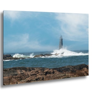 Minots Ledge Lighthouse Print: Massachusetts Coastal Wall Art Scituate