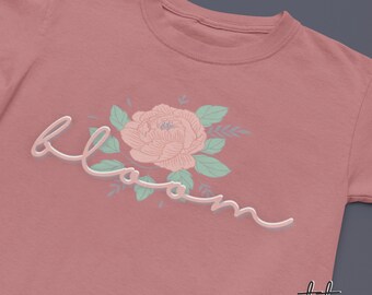 Kids Flower Boho Shirt, Bloom T-Shirt for Girls, Wildflower Tee, Kids Clothes