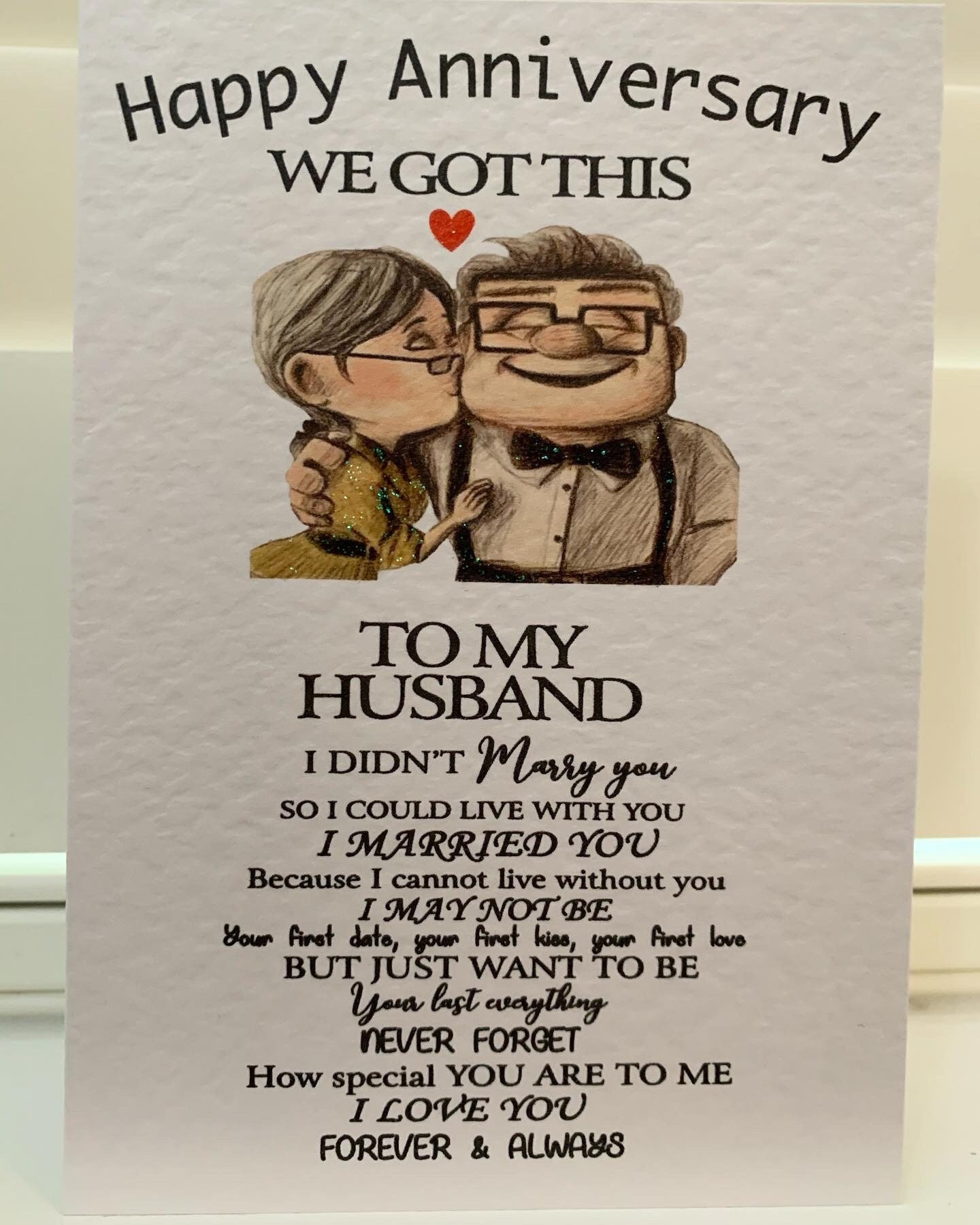Up Anniversary Card Husband Wife Love