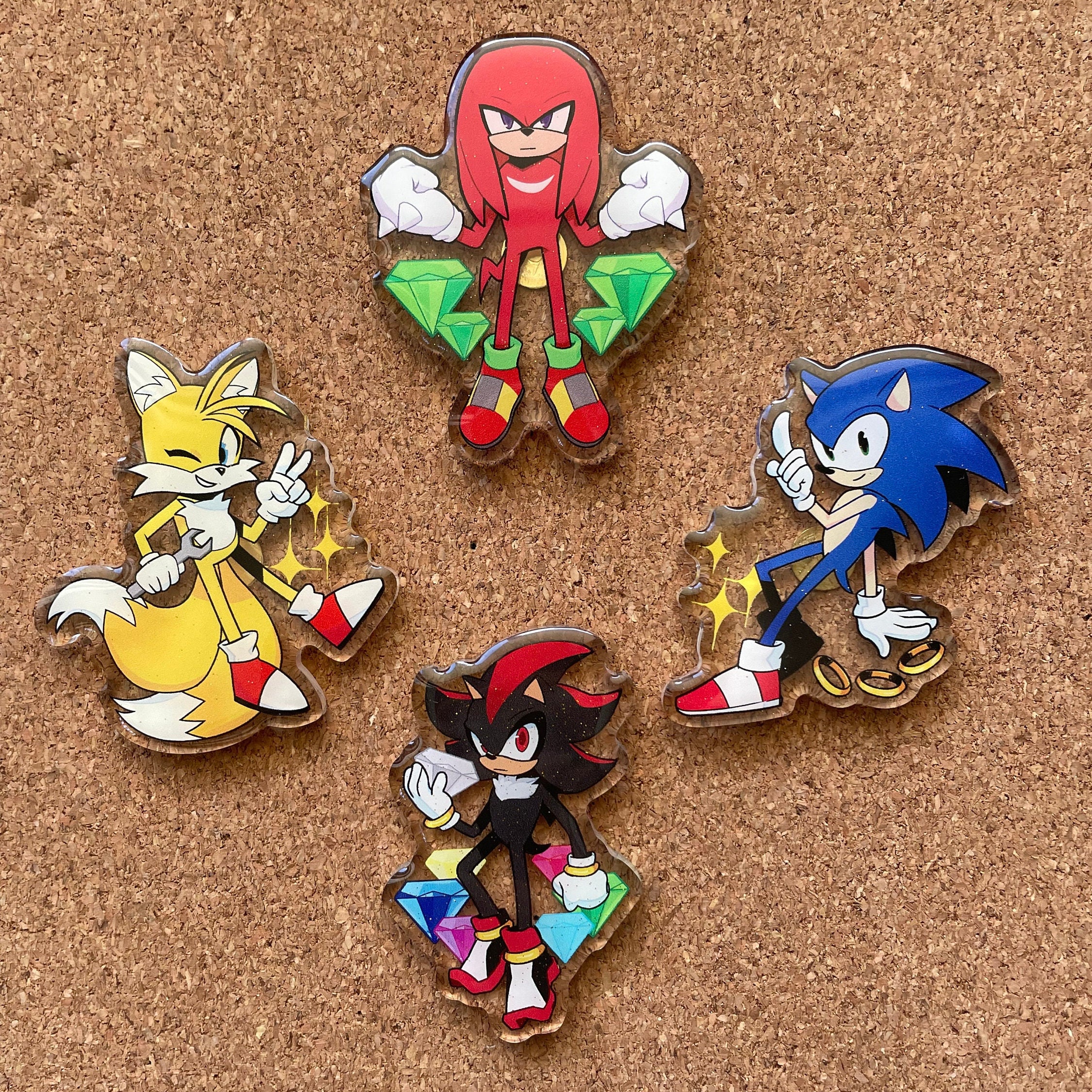 Sonic the Hedgehog Shadow, Knuckles, Tails, Amy, Rouge, Silver, Blaze  Acrylic Charms / Keychain 