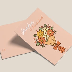 Elegante Muttertagskarte – Liebevolle Grußkarte für Mama mit Blumenmotiv & persönlicher Widmung