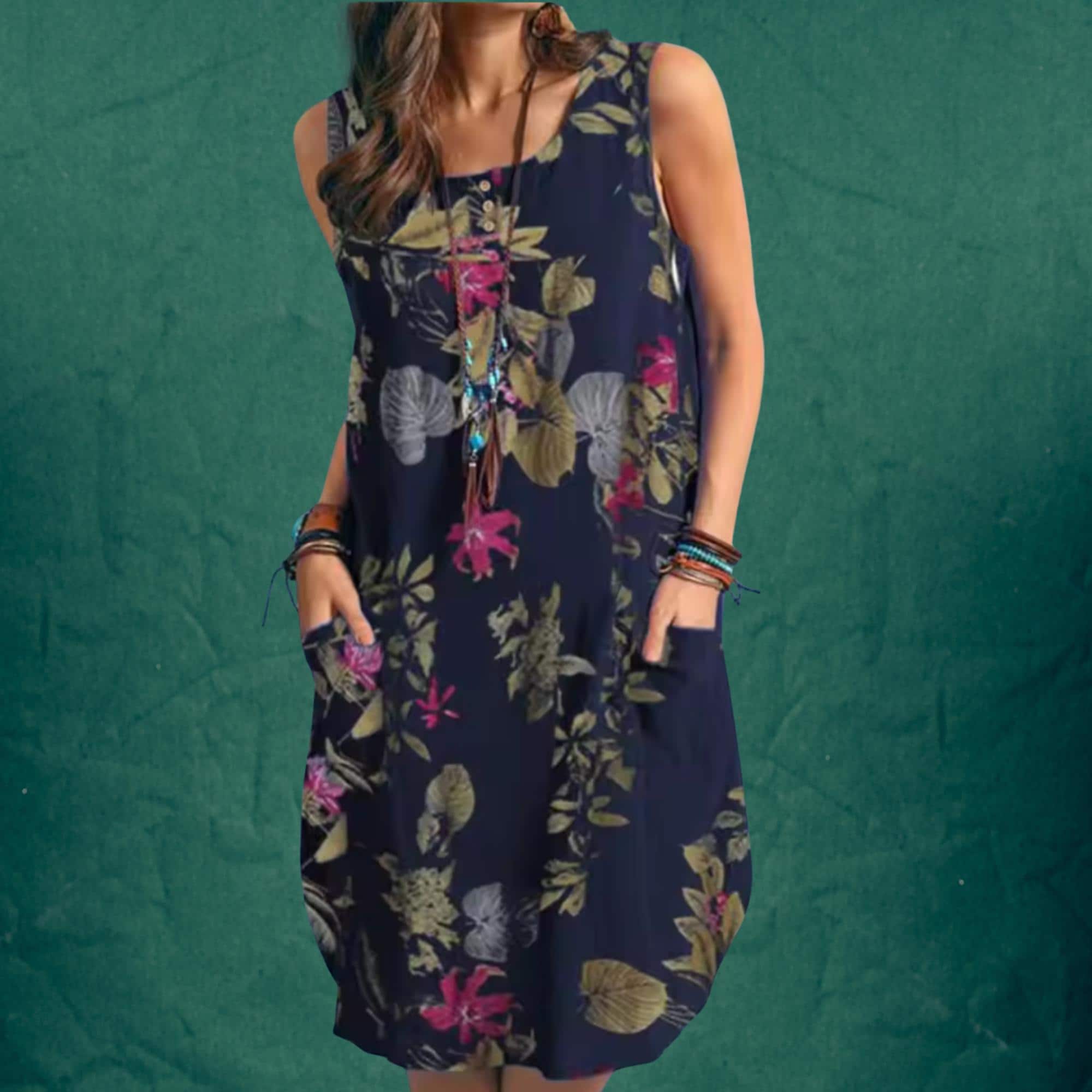 a-line holiday party dress Elegant Printed Long Dress Women Square Neck A-line Robe Beach Holiday  Style Long Party Dress fg8120 main image 0