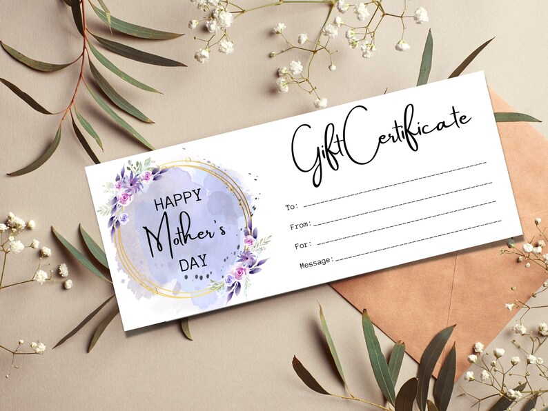 Mother's Day Gift Voucher Mother's Day Gift Etsy
