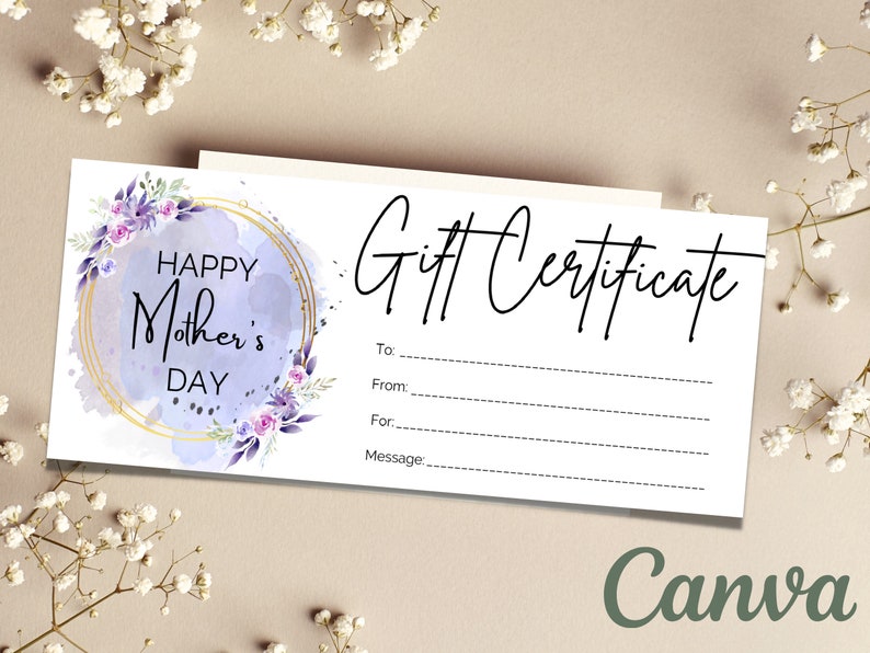 Mother's Day Gift Voucher, Mother's Day Gift Certificate, Mother's Day, Last Minute Ideas