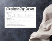 Minimal Recipe Card Template, Editable Recipe Card, Simple Recipe Card, Digital Recipe Card, Minimalist Recipe Card, Printable Recipe Card