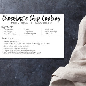 Minimal Recipe Card Template, Editable Recipe Card, Simple Recipe Card, Digital Recipe Card, Minimalist Recipe Card, Printable Recipe Card