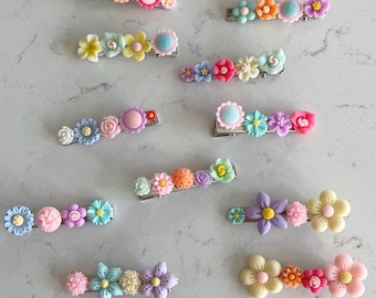 Haarspeldjes van hars, kleurrijke bloemspeldjes, mini-bloemspeldjes, kleurrijke haarspeld voor meisjes