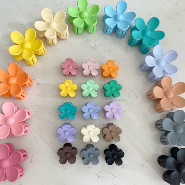 Flower Claw Clips, Mini Flower Hair Clips, Large Flower Claw Clips, Summer Hair Clips, Trendy Claw Clips