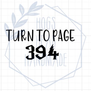 May include: Black and white graphic design with the text "Turn to Page 394".