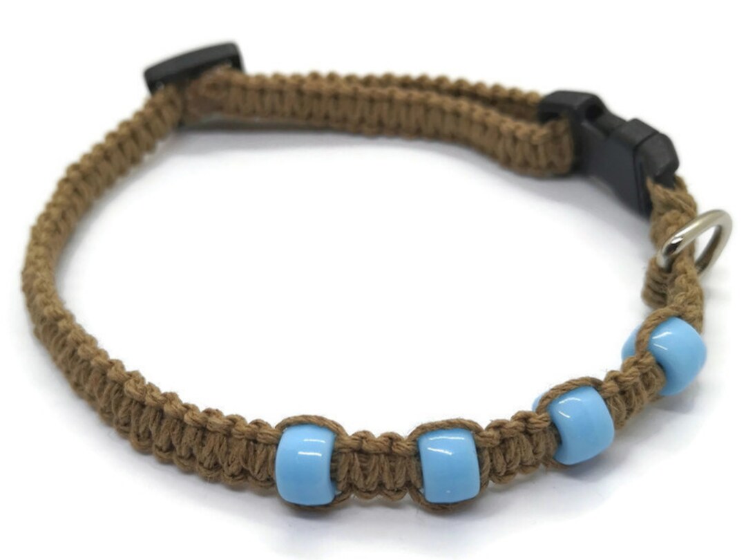 Beaded Cat Collar 3/8inch Wide Different Color Options Hemp Cat Collar