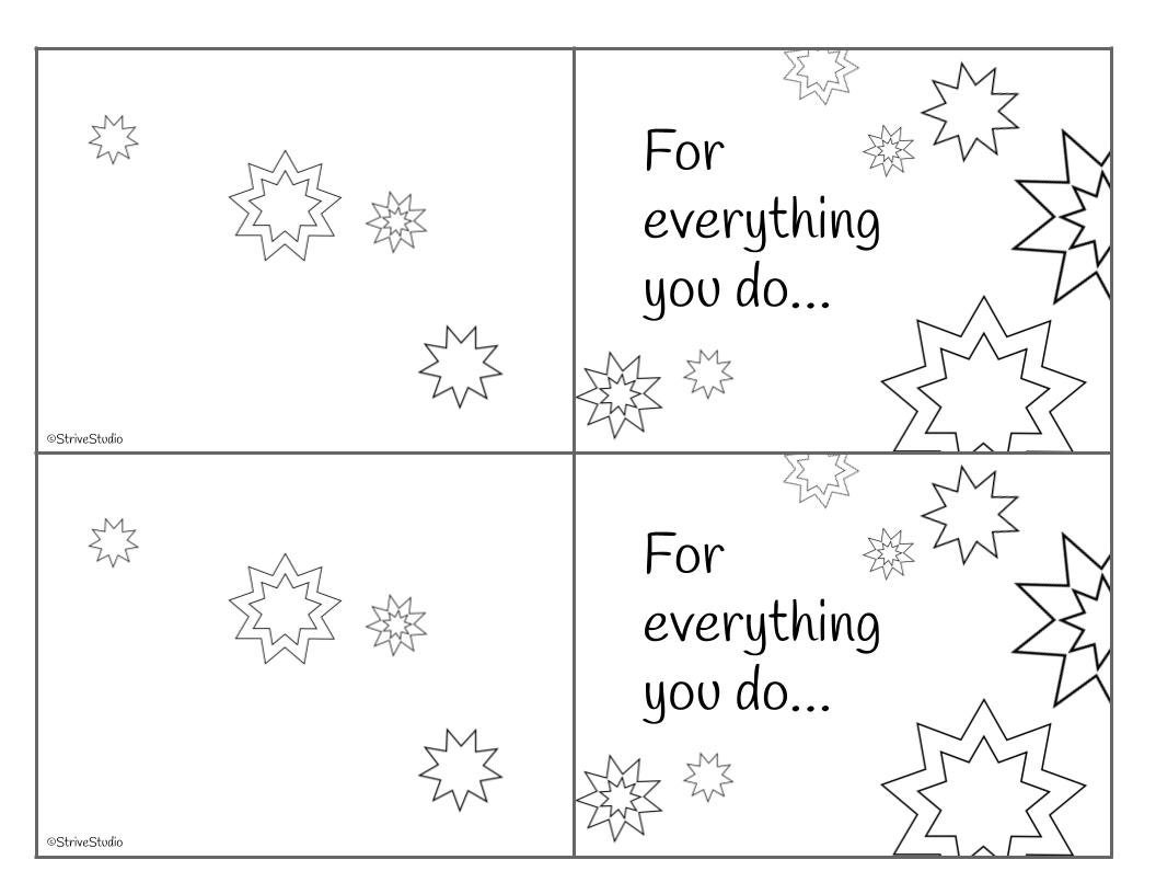 Downloadable Coloring Thank You Card - Etsy