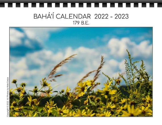 Baha I Feast Calendar 2023 2022-2023 Ayyám-I-Há Baha'i Calendar White | Etsy Canada