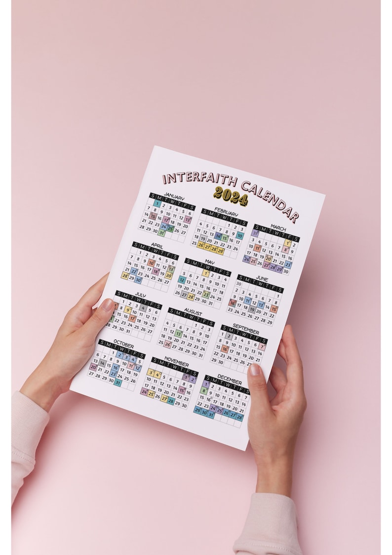 INTERFAITH 2024 CALENDAR Downloadable Etsy