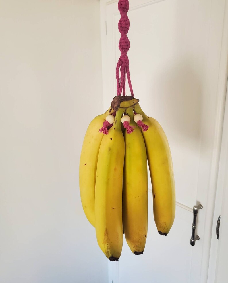 Macrame Banana Hanger Hammock Fruit Holder Countertop Etsy