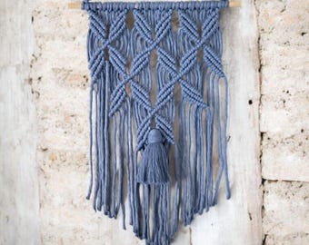 Macrame Wall Hanging in beautiful colors, van life,  tiny house,  coastal beach vibe, Tapestry, Nursery decor, geometric
