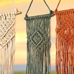 Small Macrame Wall Hangings in 20 colors, van life,  tiny house,  coastal beach vibe, Tapestry, Nursery decor,