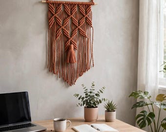 Macrame Wall Hanging in beautiful colors, van life,  tiny house,  coastal beach vibe, Tapestry, Nursery decor, geometric. 12 colors