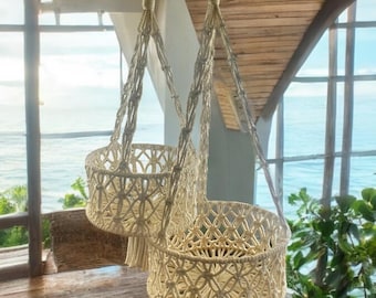 Boho Macrame Fruit / Vegetable hanging storage, hanging baskets,  van life,  space saver,  RV living, Hippie