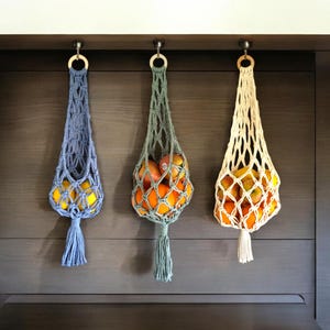 Boho macrame fruit / vegetable hangers,  kitchen storage,  van life,  minimalist, RV living