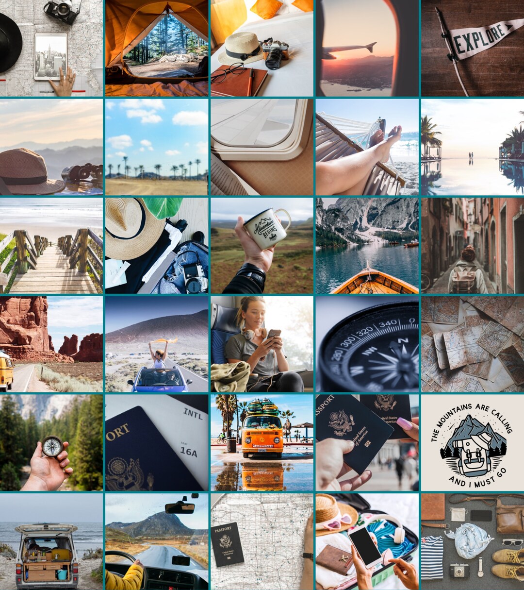 Fun Adventure Collage Travel & Adventure Wall Collage Kit | 120 Pictures Digital Download - Etsy