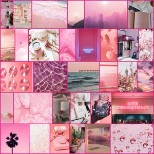 Pink Aesthetic Wall Collage Kit | 190 Pictures Digital Download