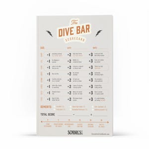Bloc de notas con tarjeta de puntuación para juegos de bar de buceo: regalo perfecto para los amantes de los bares de buceo: juegos de beber sin cartas