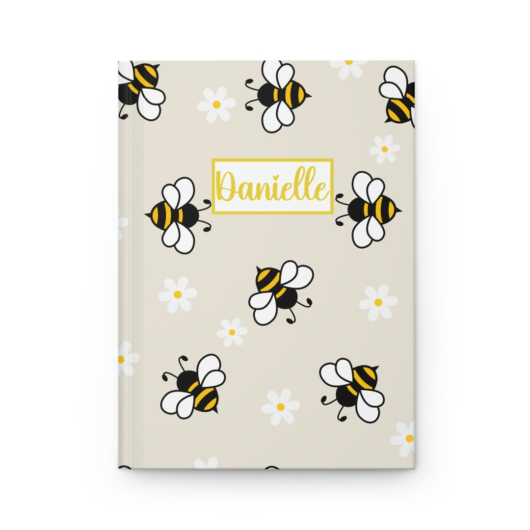 Summer Journal, Honey Bee Journal, Personalized Journal, Bee Print
