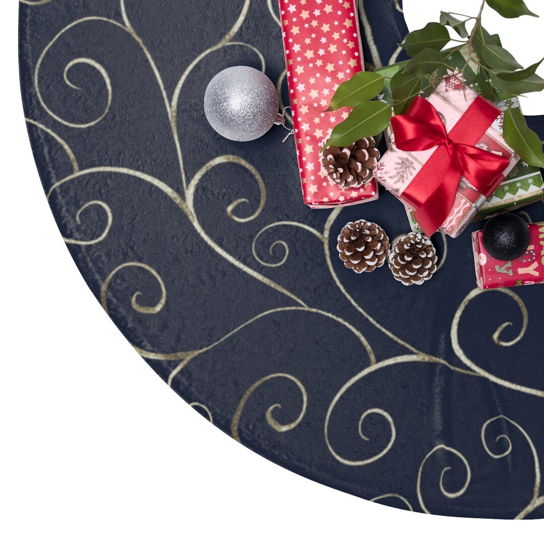 Blue And Silver Christmas Tree Skirt 