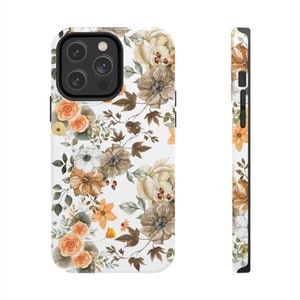 Fall IPhone Case, Iphone Case, Iphone 14 Pro Max Case, Orange Flower Print, Floral IPhone Case, Autumn Phone Case, Iphone 11, 12, 13