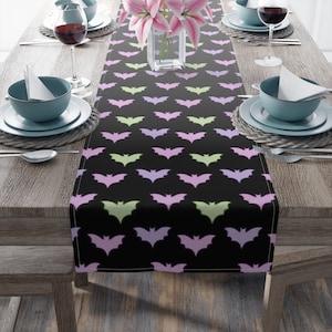 Halloween Table Runner , Bat Table Runner, Purple Halloween Decor, Purple Bat Table Runner, Halloween Gifts, Halloween Table Decor
