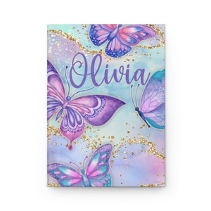 Butterfly Journal, Girl&#39;s Writing Journal, Birthday Gift Girls, Purple Journal, Butterfly Notebook, Sparkle Journal, Girl Gift, Pink Journal