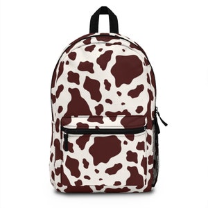 Cow Print Backpack, Brown Cow Print Bag, Girls Bookbag, Cow Print Bag, Cow Print Gifts, Farmhouse Bag, Cow Print Carry On Bag