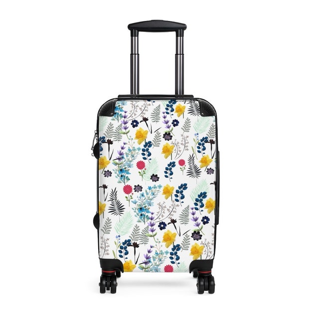 Floral Suitcase, Wheeled Suitcase, Womens Luggage, Carry On Luggage, Flower Travel Bag, Floral Luggage, Wildflower Decor, Custom Luggage