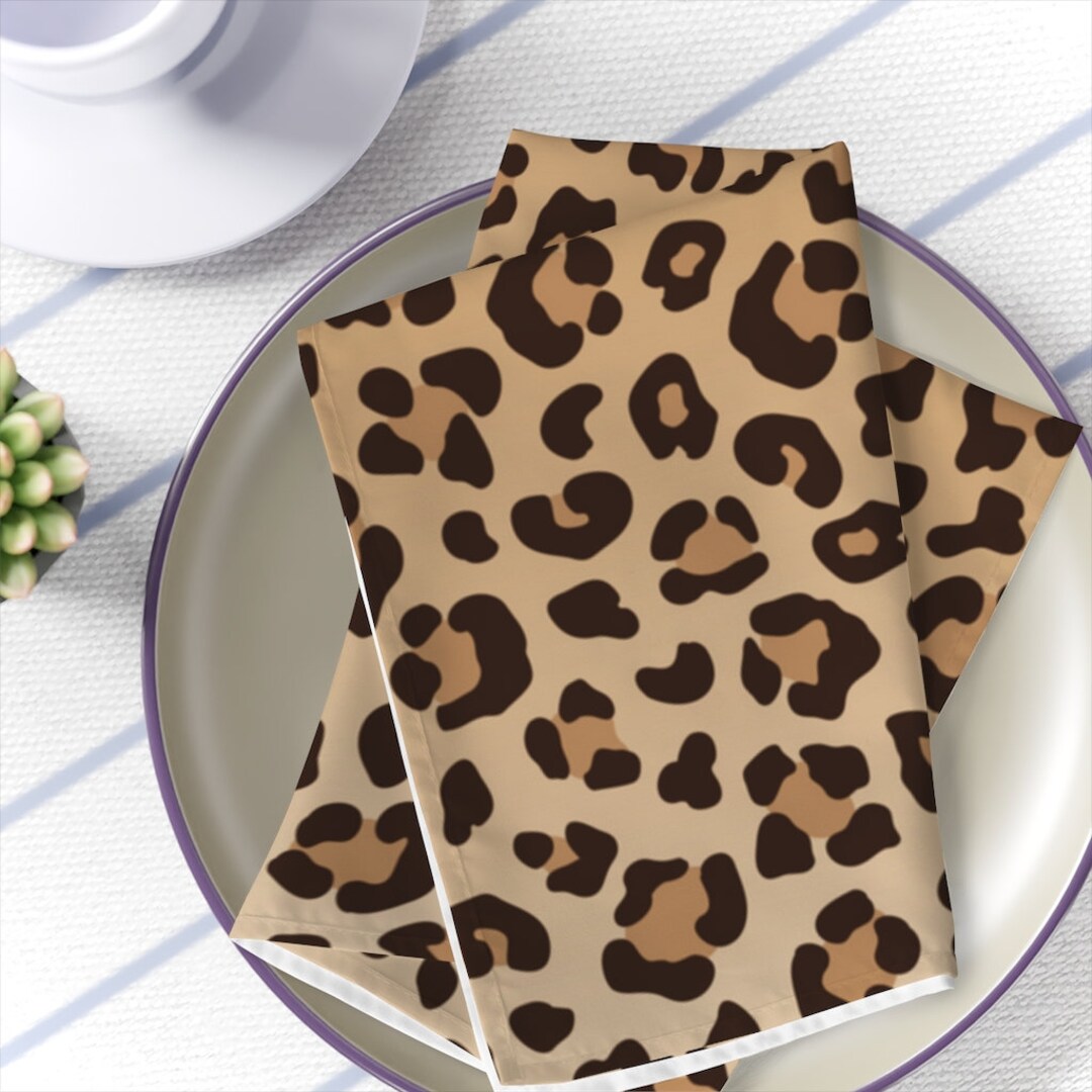 Leopard Print Napkins, Animal Print Dinner Napkins, Housewarming Gift