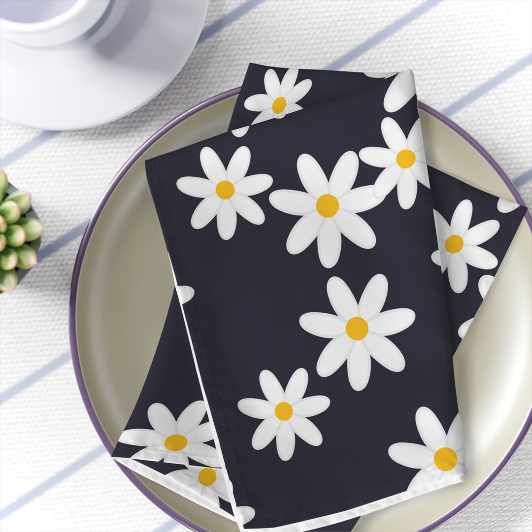 Daisy Napkins Daisy Table Decor Summer Napkins Reusable Etsy