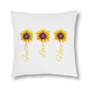 Sunflower Pillow, Floral Outdoor Pillow, Sunflower Cushion,  Waterproof Pillow, Patio Cushion, Deck Pillow, Custom Pillow, Yellow Cushion