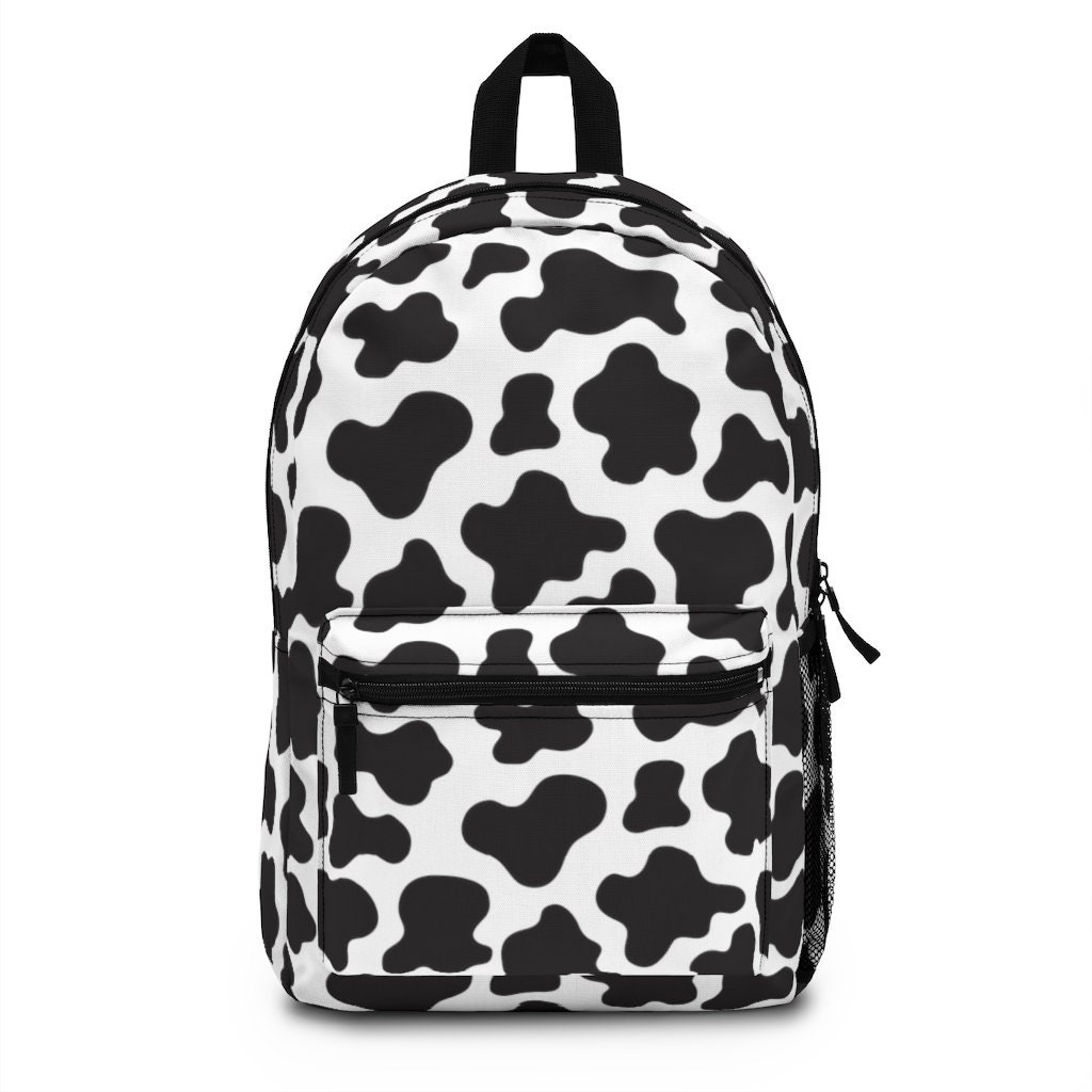 Cow print bookbag sales