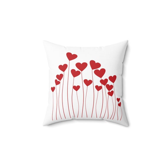 Día De San Valentín, Almohada Corazón, Almohada Día De San Valentín,  Estampado Corazón Rojo, Cojín Corazón, Decoración Día De San Valentín, Cojín