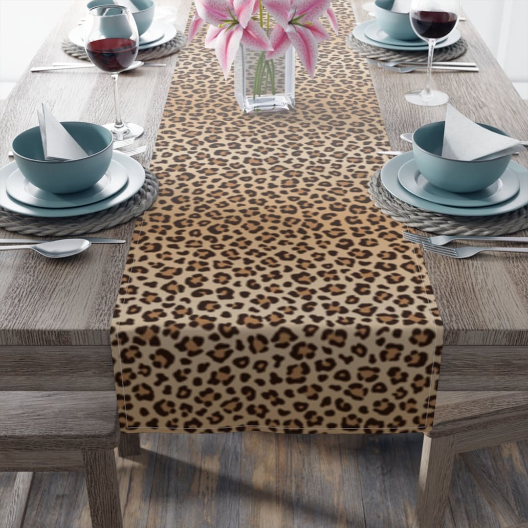 Leopard Print Table Runner Leopard Print Decor Animal Print Etsy