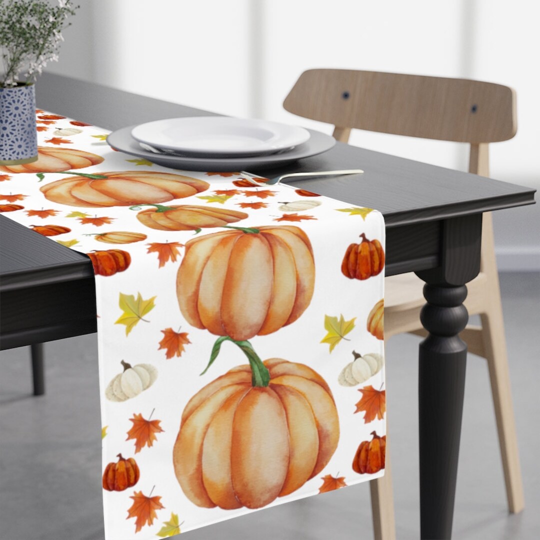 Fall Table Runner Pumpkin Table Runner Fall Decor Autumn - Etsy