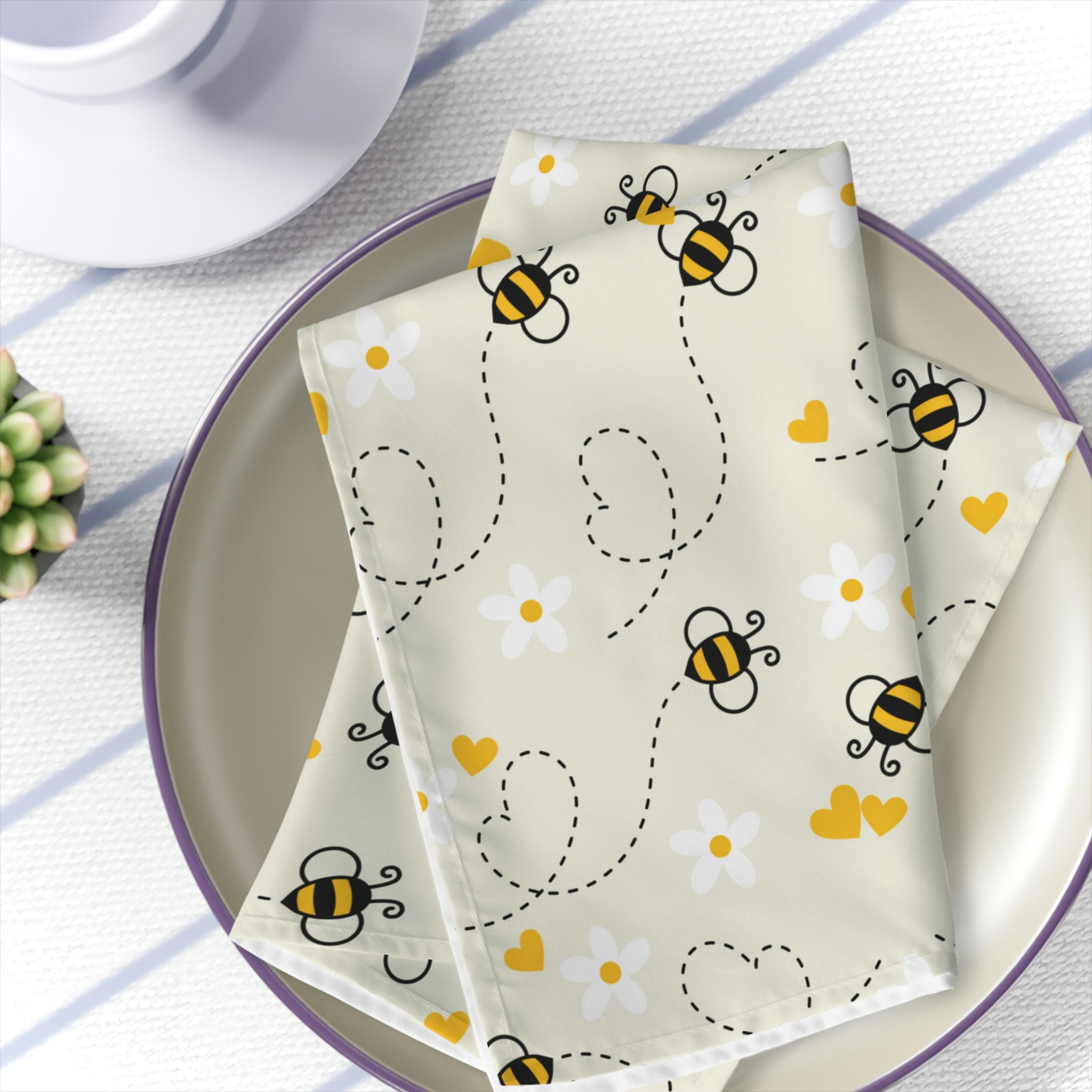 Honey Bee Cloth Napkins - Handmade in the USA - Eco Girl Shop