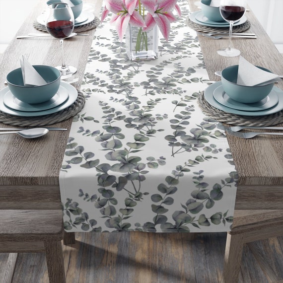Eucalyptus Table Runner Green Leaf Table Decor Eucalyptus Etsy