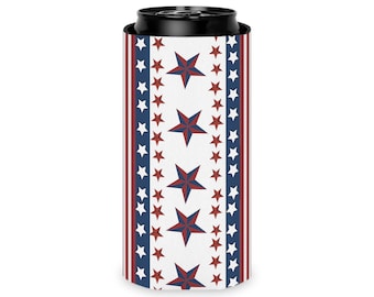 Glacière en mousse pour canettes du 4 juillet, Glacière pour canettes patriotique, Décoration du 4 juillet, Cosies du jour de l'indépendance, Housse de canette scintillante, Décoration de fête du 4 juillet
