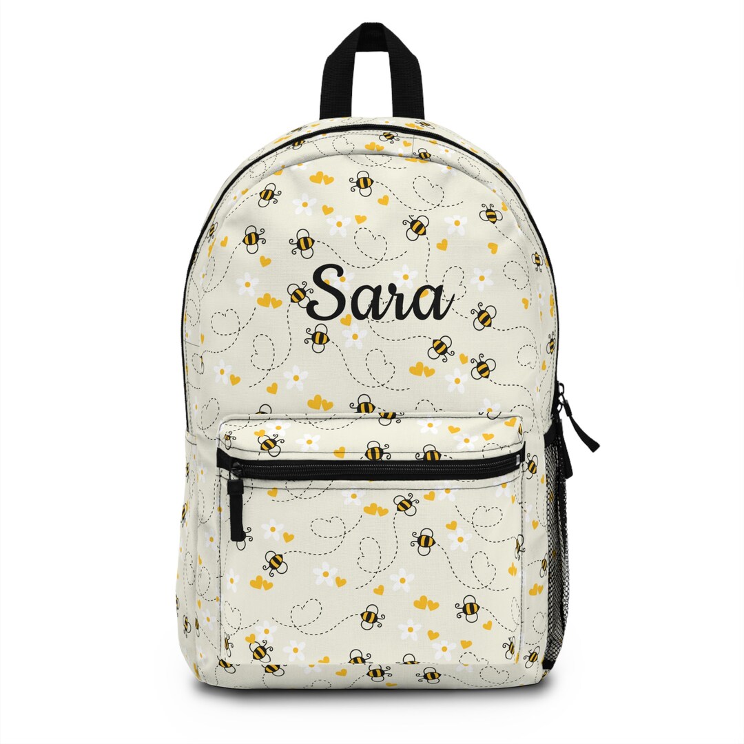 Personalized Backpack, Bee Backpack, Name Backpack, Honey Bee School