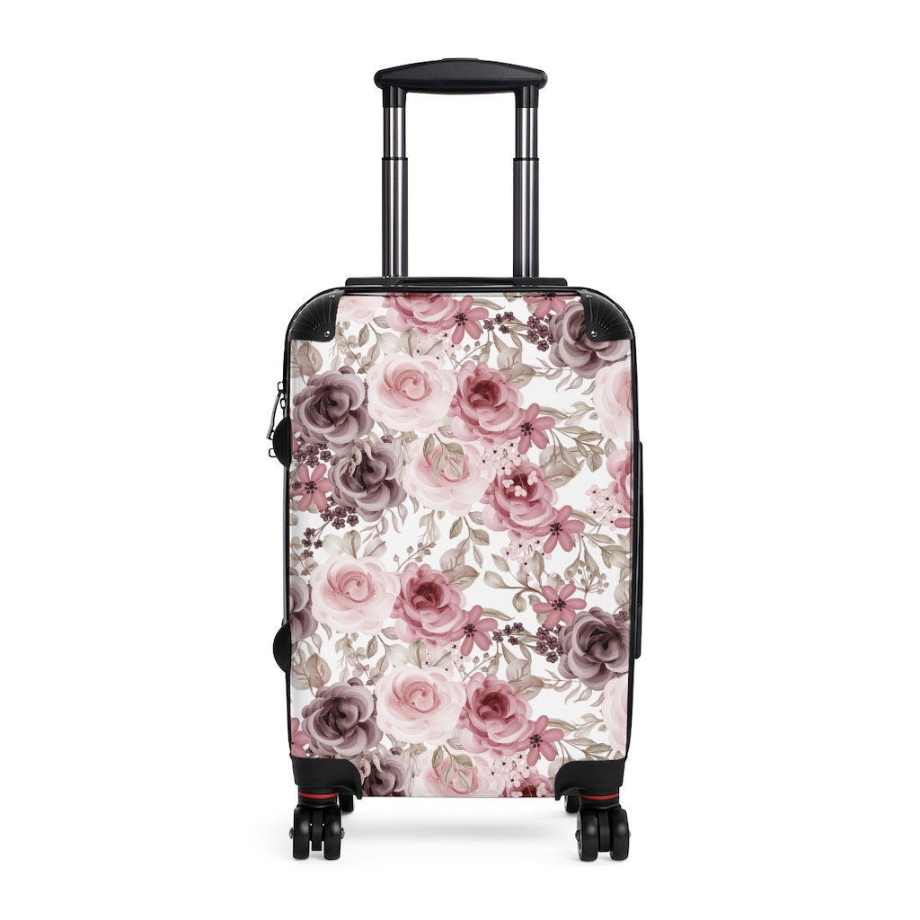 Pink floral suitcase hotsell