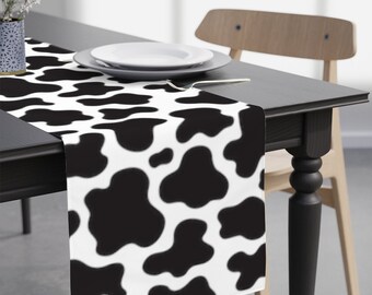 Cow Print Table Runner, Farmhouse Table Runner, Farmhouse Decor, Cow Print Table Decor, Farm Animal Decor, Housewarming Gift
