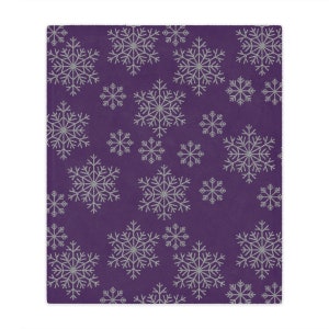 Purple Minky Blanket, Christmas Blanket, Purple Christmas Decor, Snowflake Decor, Holiday Blanket, Winter Throw, Christmas Gift